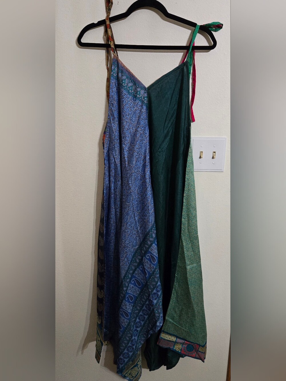 Green & Blue Mixed-Panel Wide-leg Jumpsuit